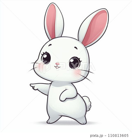 指をさすウサギのイラスト素材 [110813605] - PIXTA