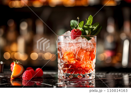 AI-generated content. Bar menu photo - cocktail with bar background AI-generated content. Bar menu photo - cocktail with bar background 110814163