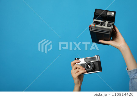 Retro cameras, shooting on retro cameras concept 110814420