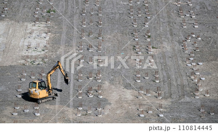 Excavator work on the construction of the foundation Excavator work on the construction of the foundation 110814445