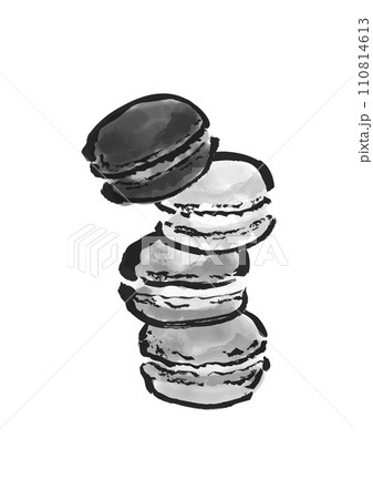マカロンの手描きイラスト 110814613