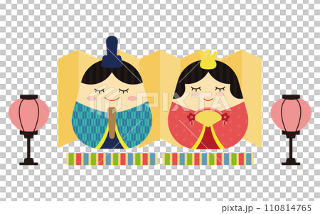 閉著眼睛的雛娃娃和皇后的女兒節插圖 02 110814765