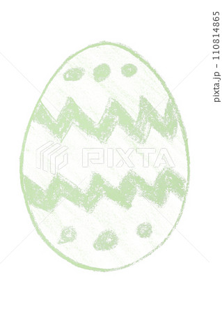 Draw green Easter eggs isolated on a white background. 110814865