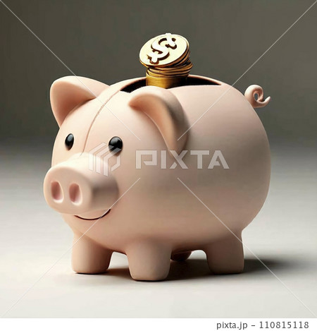 pig piggy bank, 3d illustration, plasticine style pig piggy bank, 3d illustration, plasticine style 110815118