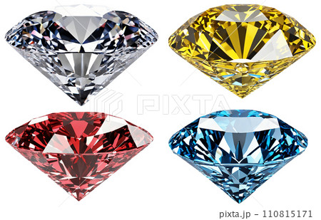 色々な色のダイヤモンドのセット 110815171