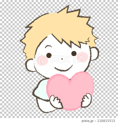 Illustration of a boy with a heart 3 110815513