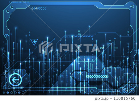 Abstract data gradient color background. Hand drawn digital technology concept. Vector 110815760