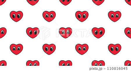 heart valentine seamless pattern eye cartoon vector doodle gift wrapping paper tile background repeat wallpaper illustration design isolated 110816045