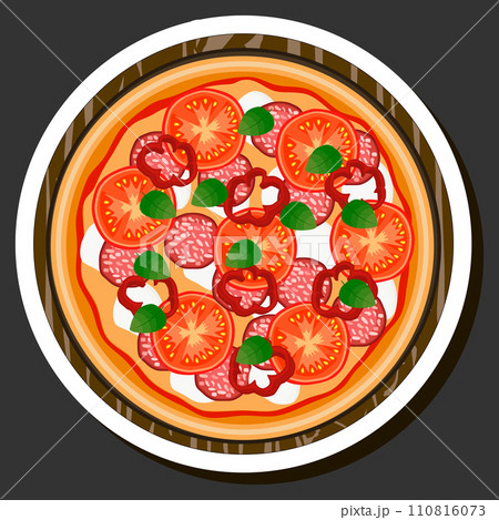Illustration on theme big hot tasty pizza to pizzeria menu Illustration on theme big hot tasty pizza to pizzeria menu 110816073