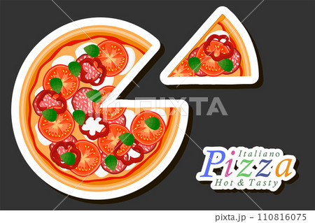 Illustration on theme big hot tasty pizza to pizzeria menu Illustration on theme big hot tasty pizza to pizzeria menu 110816075