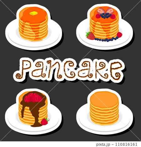 Illustration on theme fresh sweet tasty pancake of consisting various ingredients 110816161