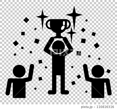 Illustration of a person being celebrated for being at the top with excellent grades Illustration of a person being celebrated for being at the top with excellent grades 110816316