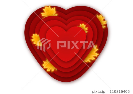 Illustration on theme beautiful bright shape heart in style paper cut Illustration on theme beautiful bright shape heart in style paper cut 110816406
