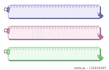 横長リングノートのテロップベース・フレームベクターイラスト 110816485