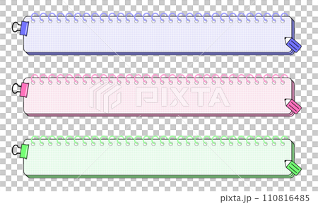 横長リングノートのテロップベース・フレームベクターイラスト 110816485