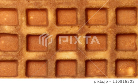 Texture of baked Belgian waffle Texture of baked Belgian waffle 110816505