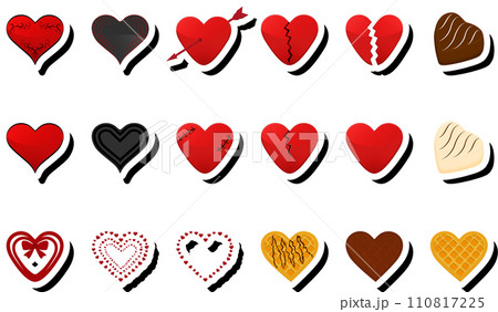Illustration on theme beautiful big set sweet chocolate candy heart 110817225