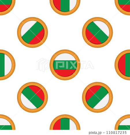 Pattern cookie with flag country Bulgaria in tasty biscuit 110817235