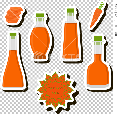 Illustration on theme big set different types liquid oil, bottle various size 110817285