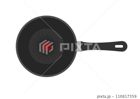 frying pan for fry food on fire stock vector illustration frying pan for fry food on fire stock vector illustration 110817359