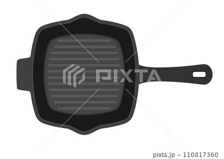 frying pan for fry food on fire stock vector illustration 110817360
