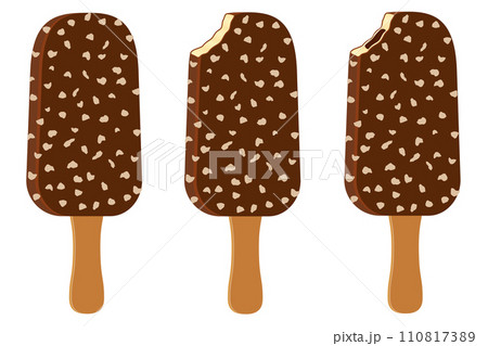ice cream in chocolate glaze on stick stock vector illustration ice cream in chocolate glaze on stick stock vector illustration 110817389