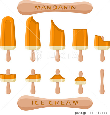 Big set various sweet tasty natural ice cream 110817444