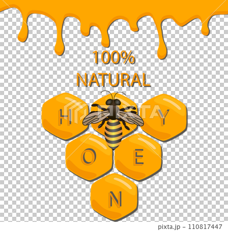 Various sweet tasty natural honey from honeycomb 110817447