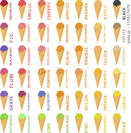 Various sweet tasty natural ice cream 110817479