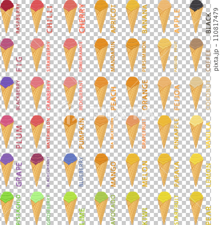 Various sweet tasty natural ice cream 110817479