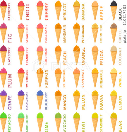 Various sweet tasty natural ice cream 110817503
