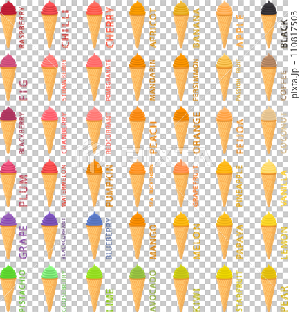 Various sweet tasty natural ice cream 110817503