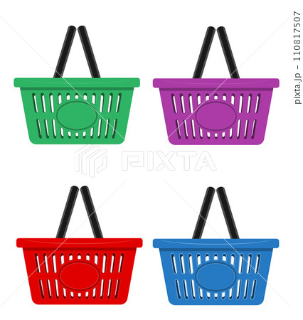 plastic shopping basket for the store stock vector illustration 110817507
