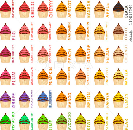 Various sweet tasty natural ice cream 110817546