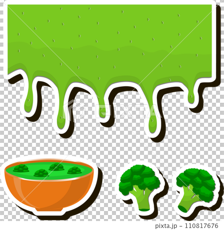 Illustration on theme beautiful tasty edible hot homemade soups with broth 110817676