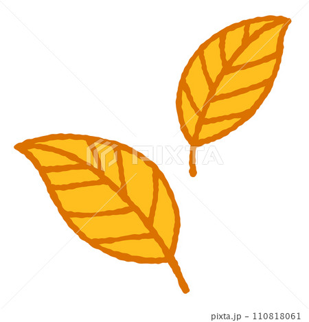 シンプルな黄色の葉っぱのイラスト 110818061