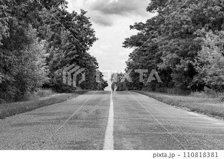 Beautiful empty asphalt road in countryside on light background 110818381