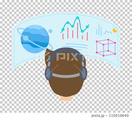 Activity in virtual world using vr gadget 110818640