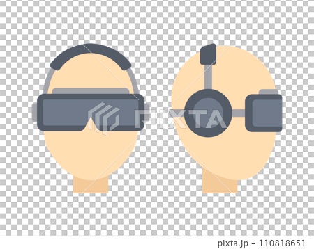 People wearing virtual reality headset 110818651