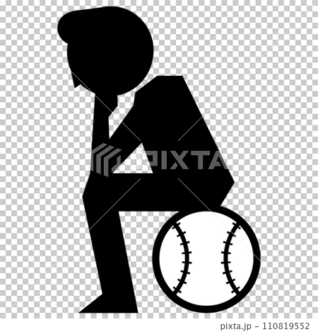 野球について考える男性 110819552