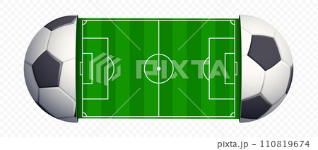 Scheme of a football field with soccer ball 110819674