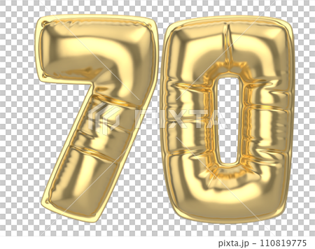 Number percent 3d rendering Gold metal discount Number percent 3d rendering Gold metal discount 110819775