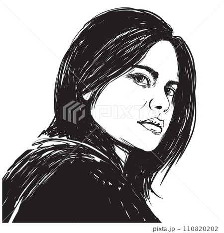 Black and white female portrait 110820202