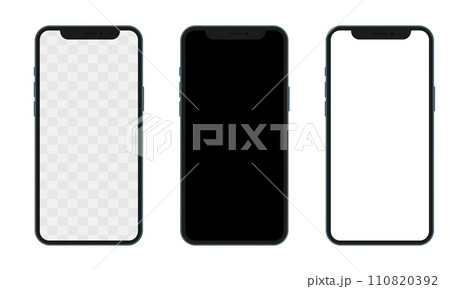 Realistic models smartphone with transparent screens. Smartphone mockup collection. Realistic models smartphone with transparent screens. Smartphone mockup collection. 110820392