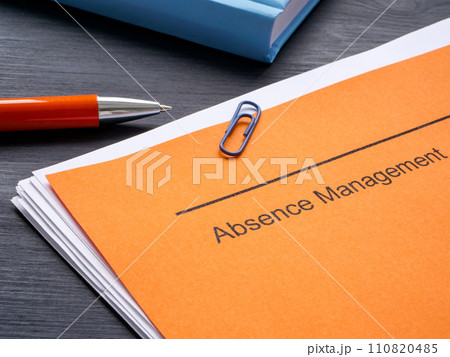 Documents about absence management and notepad. 110820485