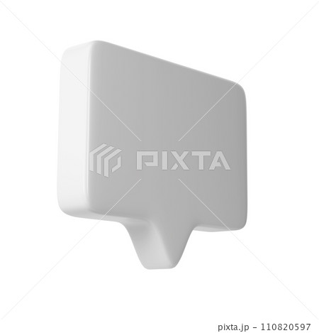 3D White text bubble frame. Social media online platform concept icon, communication on application. For Valentine, web design, wedding, sticker, greeting card 110820597