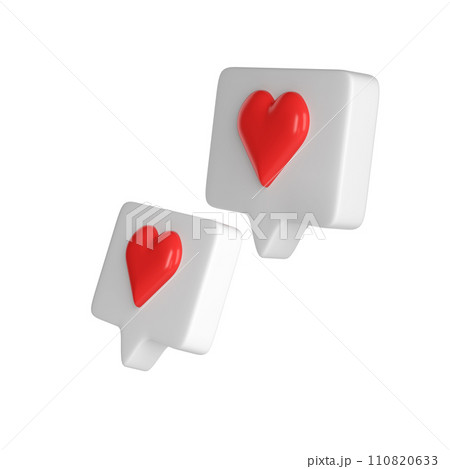 Two 3D white frames with heart and love emoji. social media online platform concept icons, communication on application. For Valentine, Mother day, Women, wedding, sticker, greeting card. February 14 Two 3D white frames with heart and love emoji. social media online platform concept icons, communication on application. For Valentine, Mother day, Women, wedding, sticker, greeting card. February 14 110820633