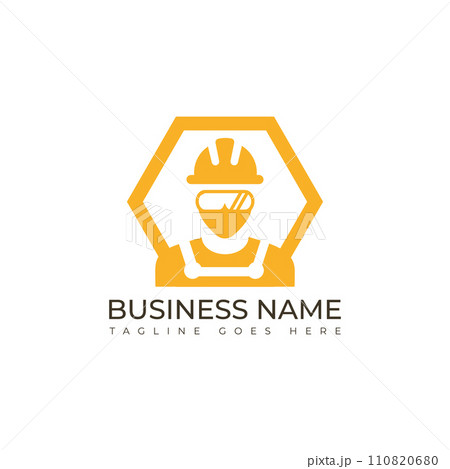 Vector construction employee worker logo Vector construction employee worker logo 110820680