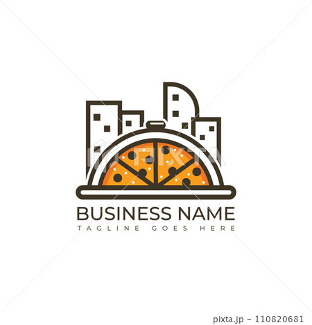 Pizza city or pizza town logo design 110820681