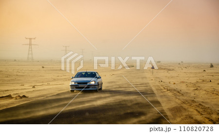 Mauritania desert road 110820728